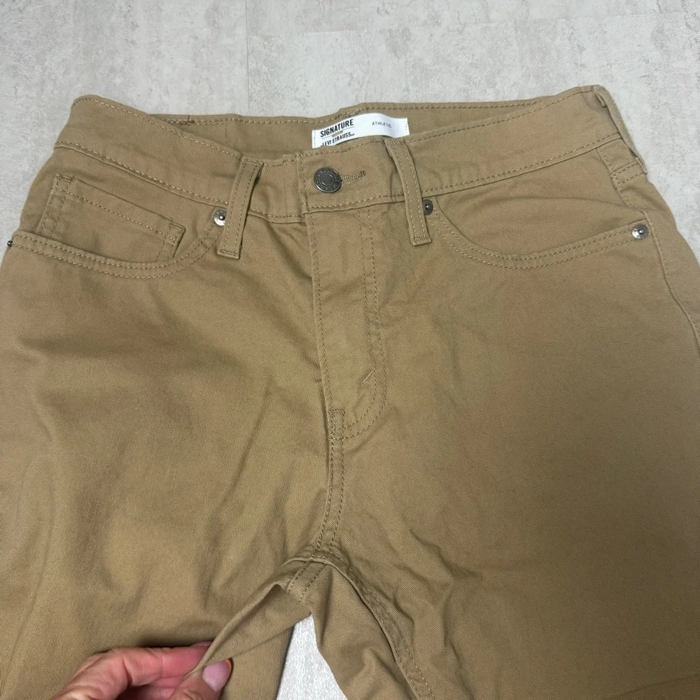 Levi Strauss Khaki tan athletic flex casual pants jeans 29x32